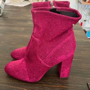Circus by Sam Edelman hot pink sparkly booties